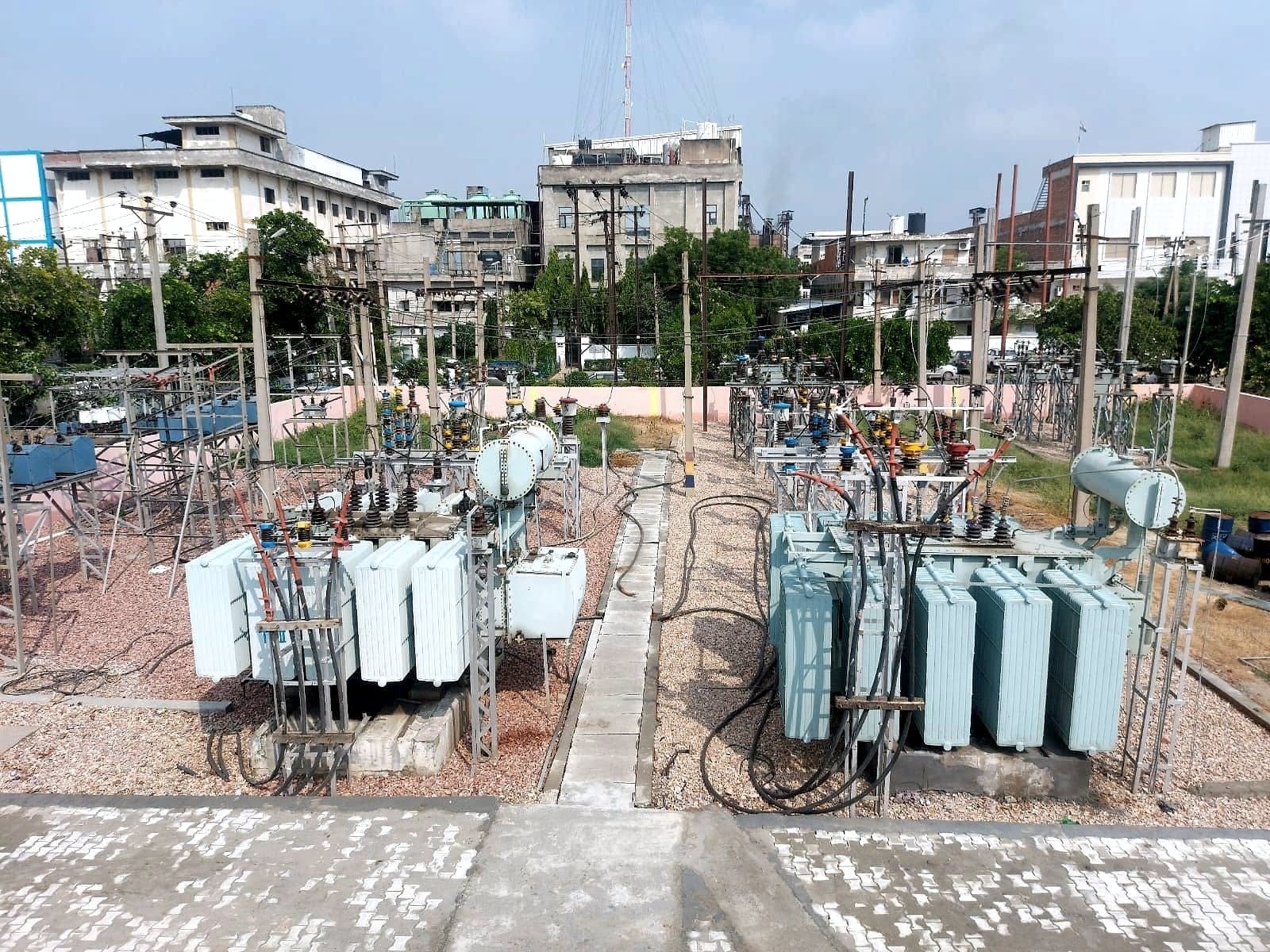 Substation switchyard with protection relay panels